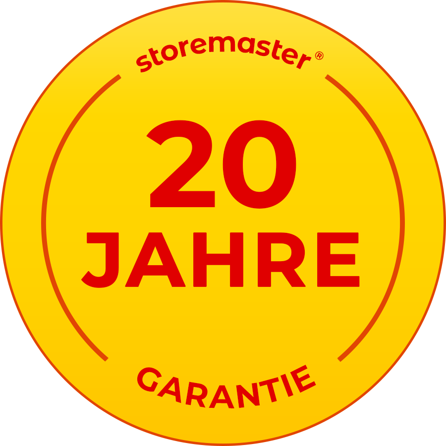10-year guarantee on highest product quality from storemaster